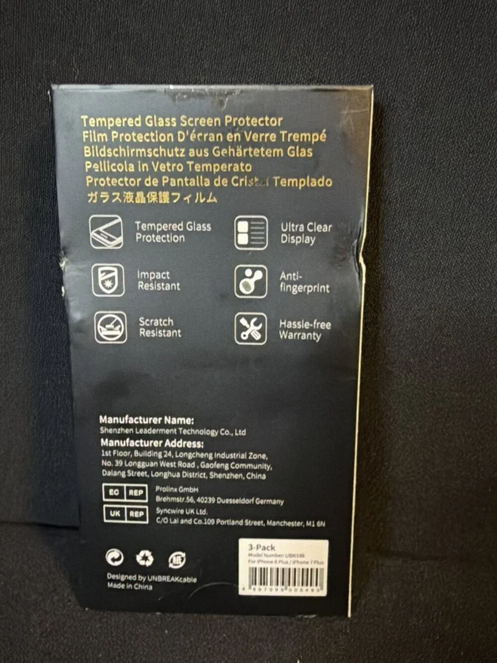 tempered glass screen protector Unbreakable 3 Pack